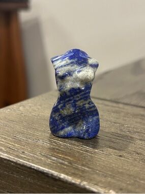 Lapis Lazuli Female Torso Carving - Deep Blue with White Veining